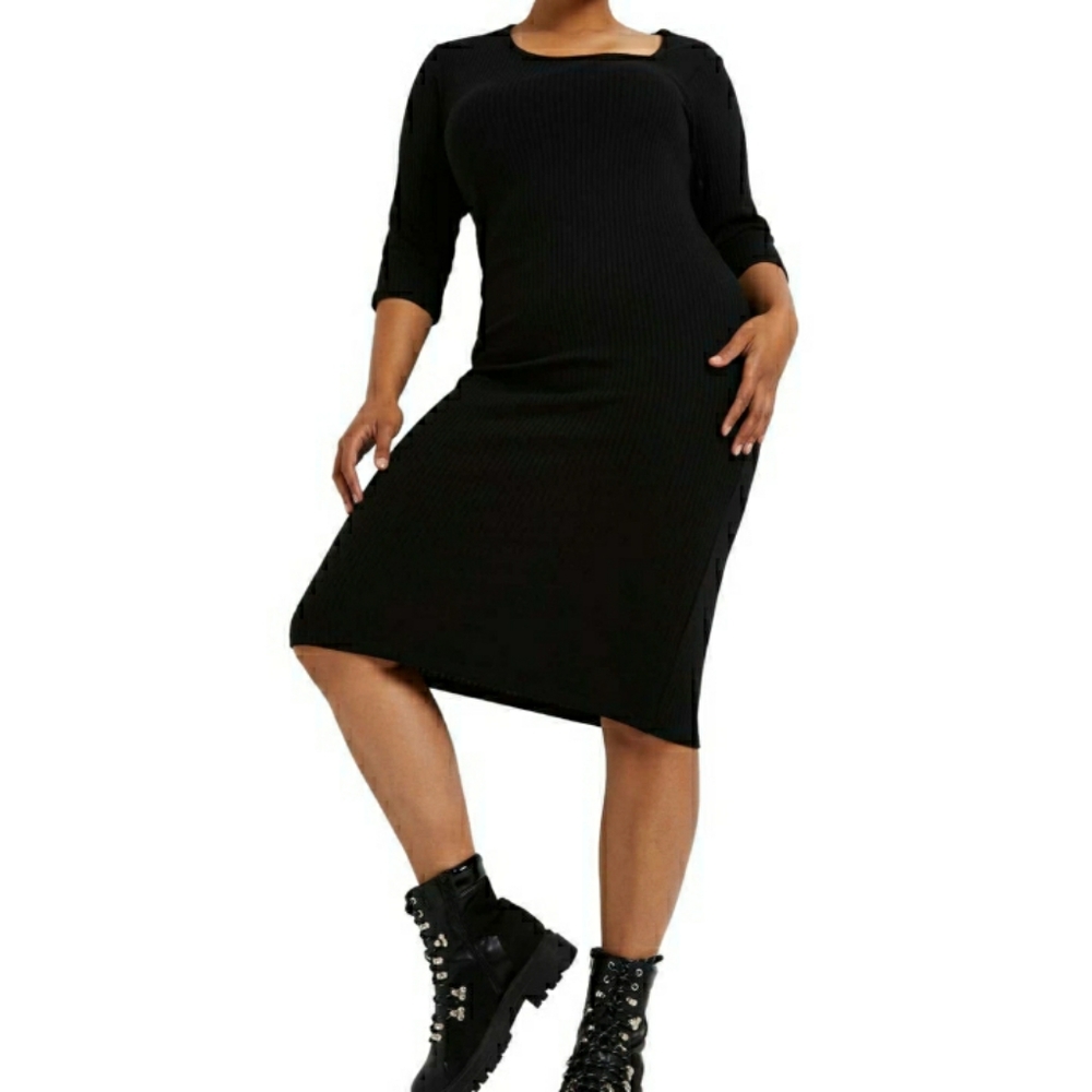 NWT River Island Asymmetrical Ribbed Dress Sz 18